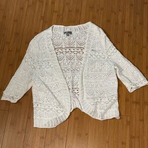 White Open-Knit Women's Sweater